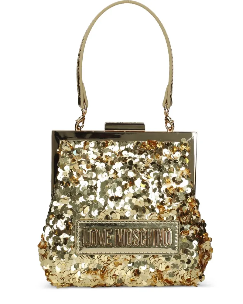 Moschino sequin-embellishment top-handle tote bag - Gold Gold