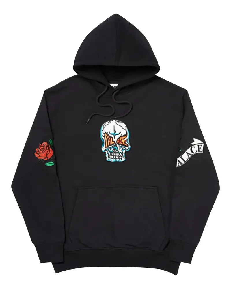 PALACE rose-embroidered hoodie - Schwarz Schwarz
