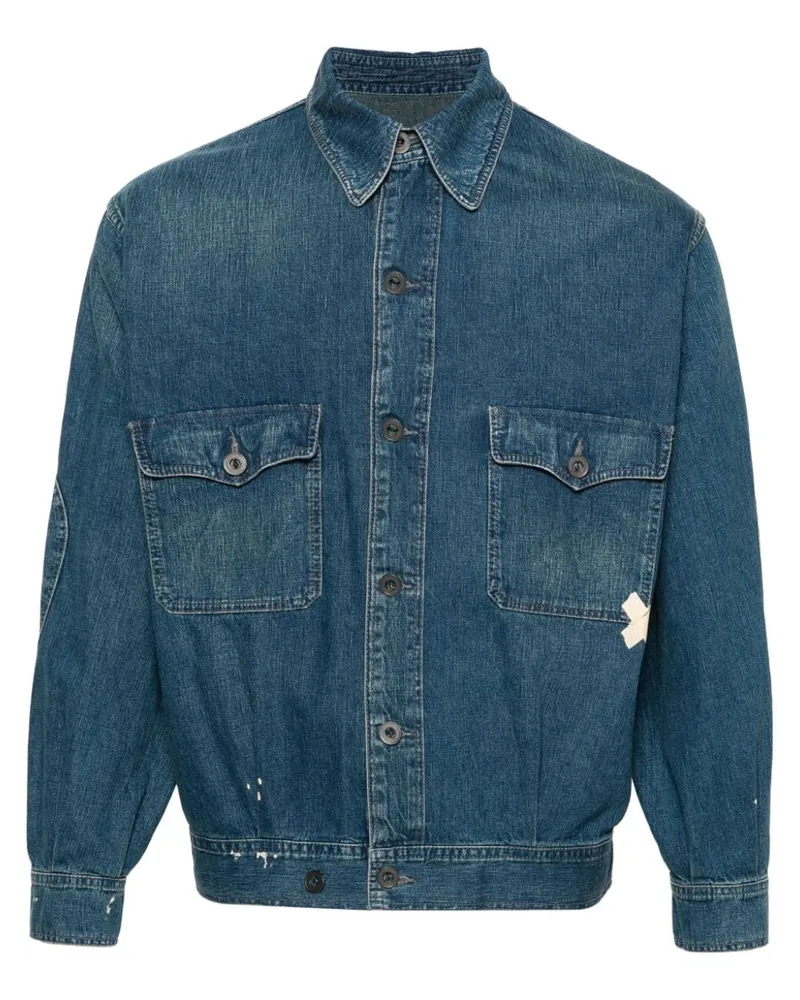 Maison Margiela Jeansjacke im Distressed-Look - Blau Blau