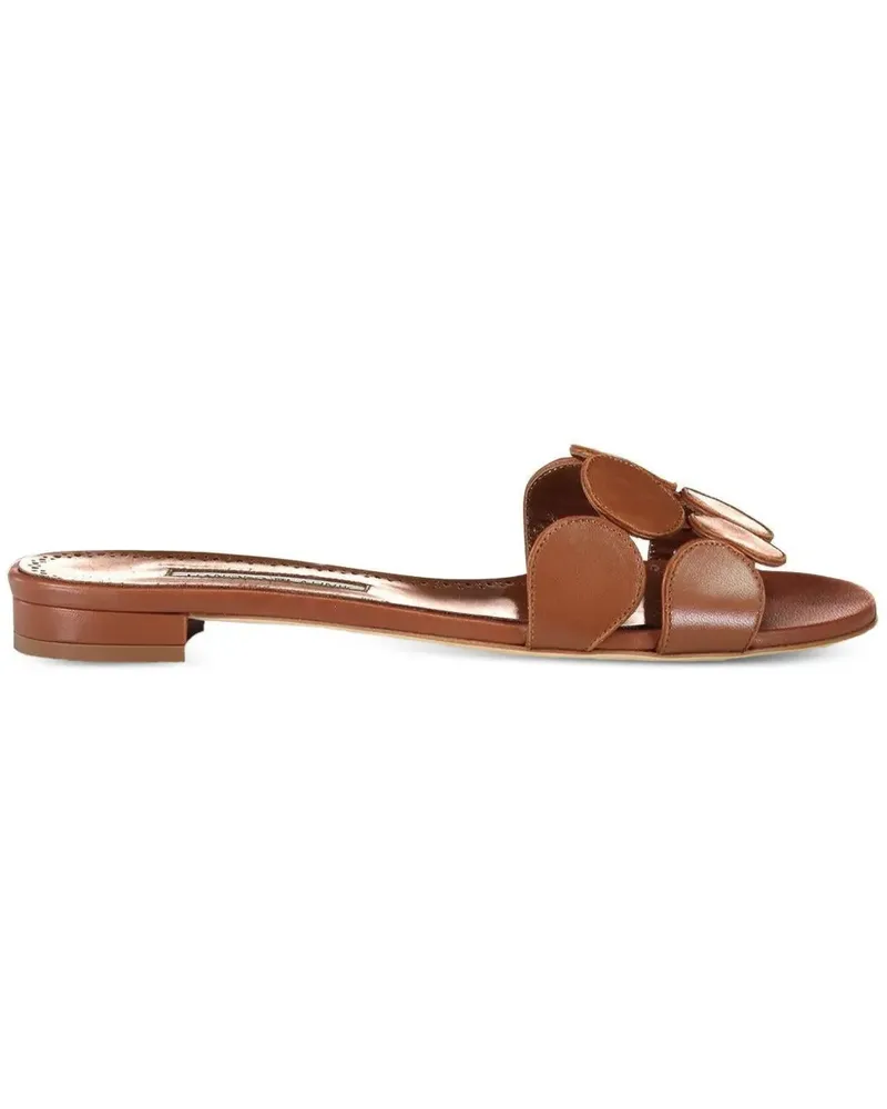 Manolo Blahnik Ballerinas mit rundem Detail - Braun Braun