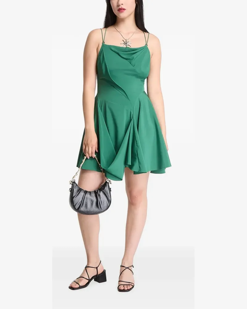 AllSaints Claire asymmetric draped mini dress - Grün Grün