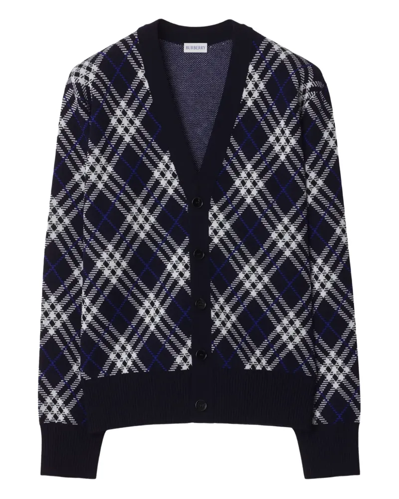 Burberry Cardigan mit Karomuster - Blau Blau