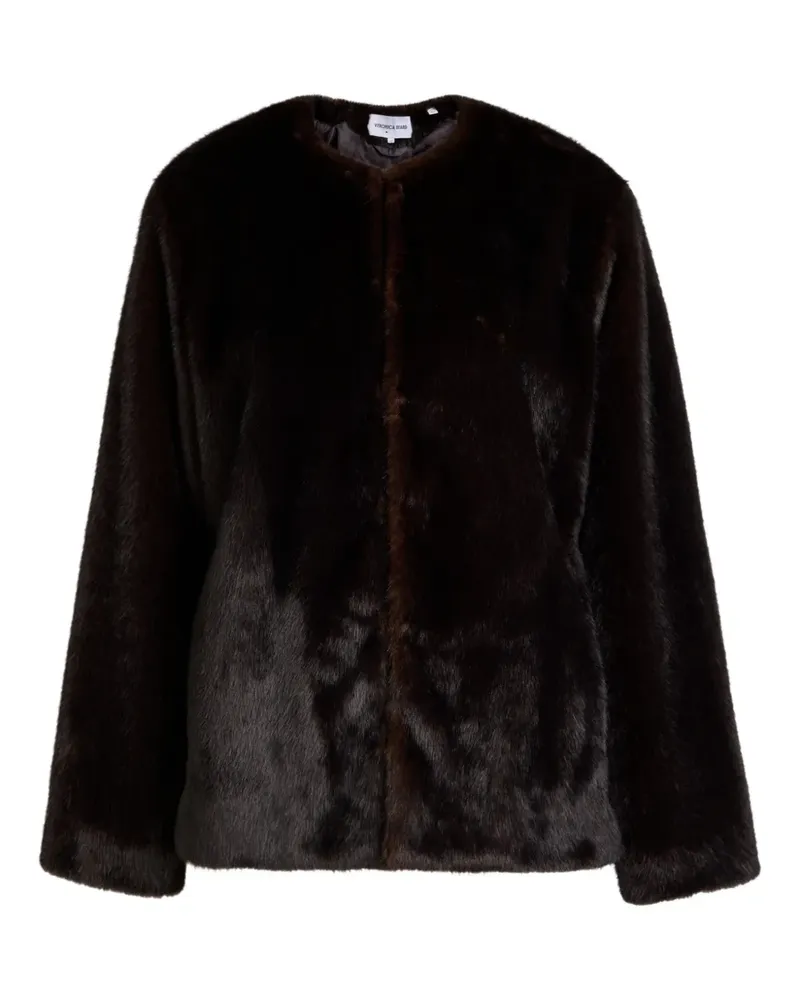 Veronica Beard faux fur collarless coat - Braun Braun