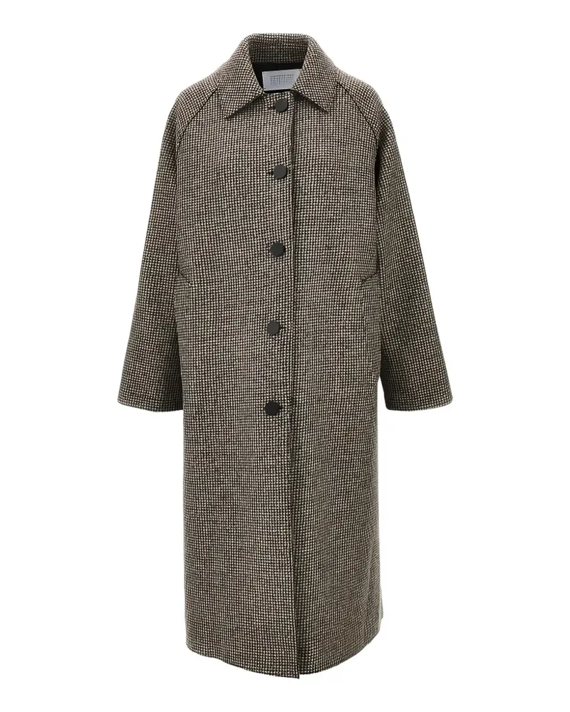 Harris Wharf London houndstooth-pattern single-breasted coat - Braun Braun