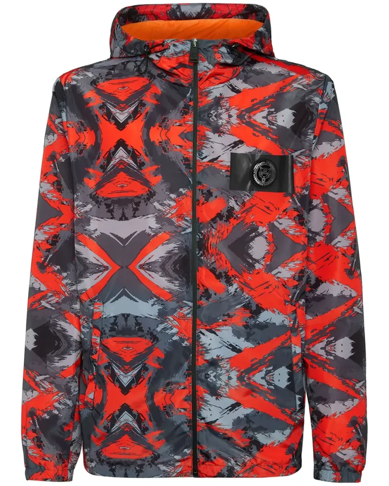 Philipp Plein Kapuzenjacke mit Logo-Print - Rot Rot