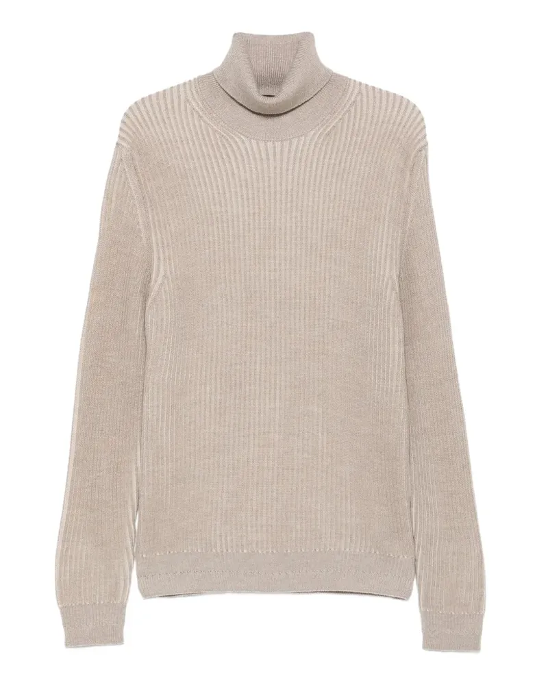 Zanone Gerippter Rollkragenpullover - Nude Nude