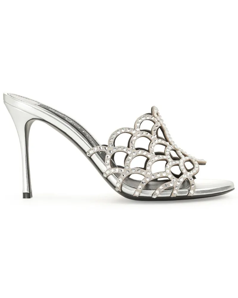 Sergio Rossi SR Mermaid Mules 90mm - Silber Silber