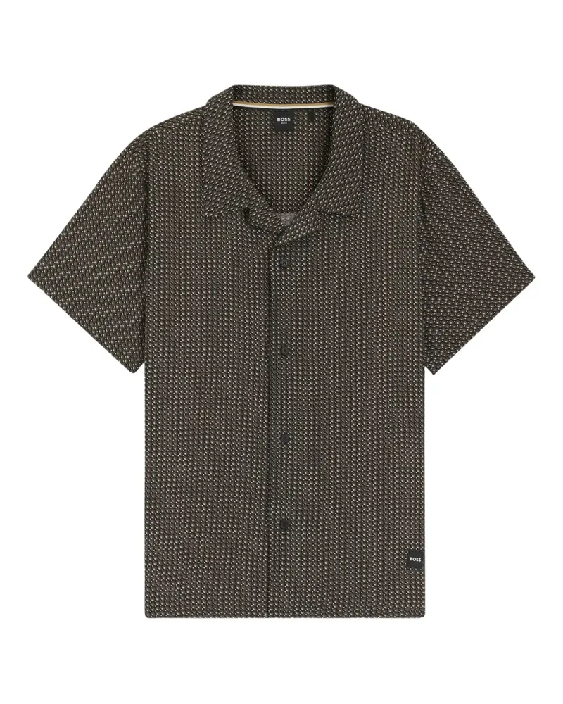 HUGO BOSS geometric-print short-sleeve shirt - Schwarz Schwarz