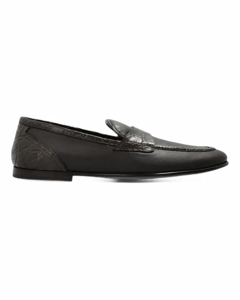 Dolce & Gabbana crocodile-effect leather loafers - Braun Braun