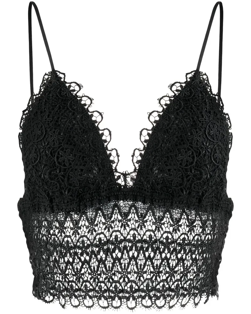 Charo Ruiz Delia Cropped-Top - Schwarz Schwarz