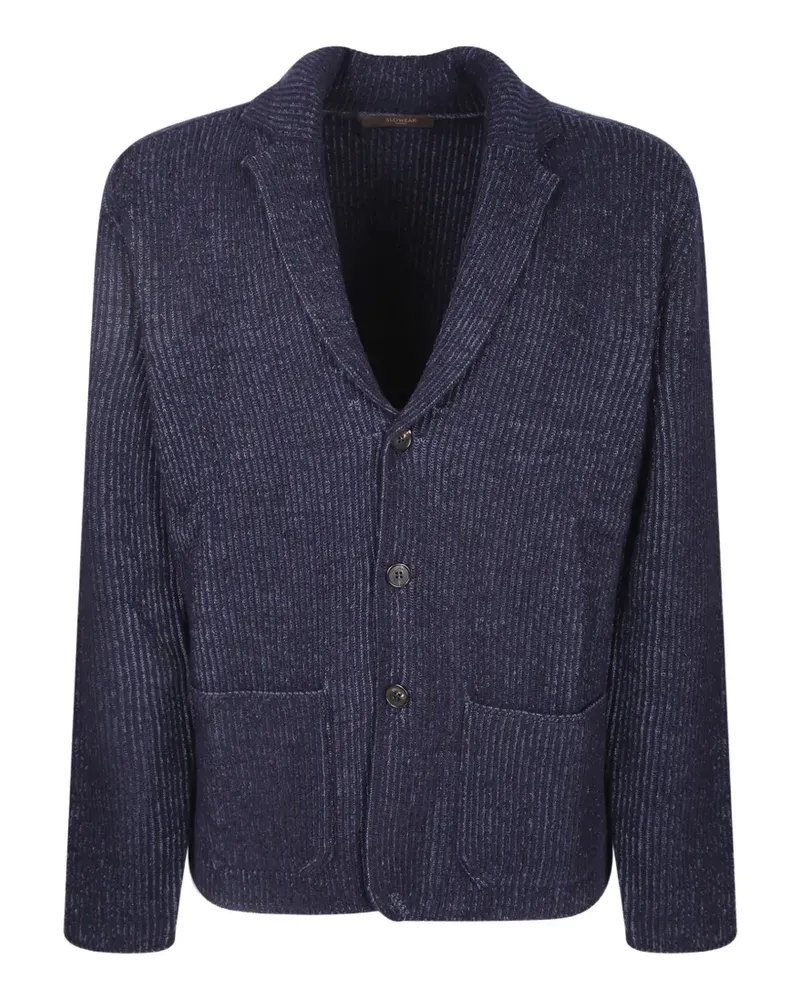 Zanone Gerippter Cardigan mit Schalkragen - Blau Blau