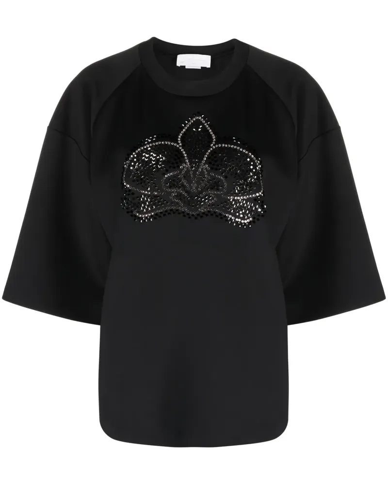 Genny T-Shirt mit Kristallen - Schwarz Schwarz
