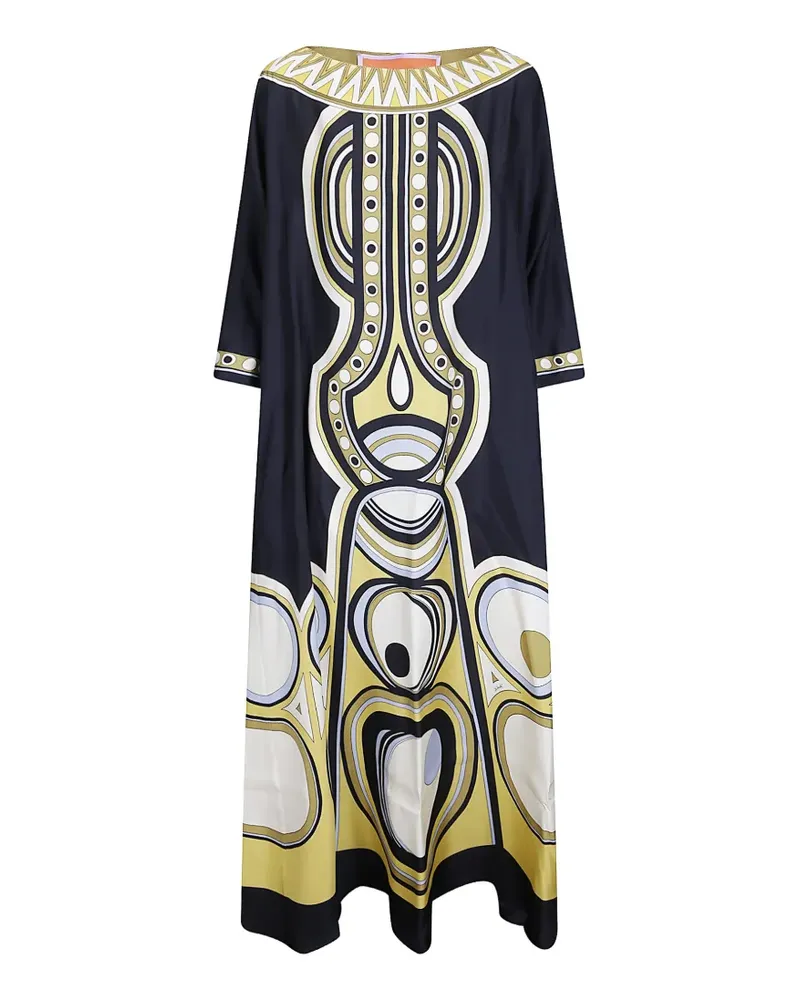 La DoubleJ Muumuu geometric-print maxi dress - Schwarz Schwarz