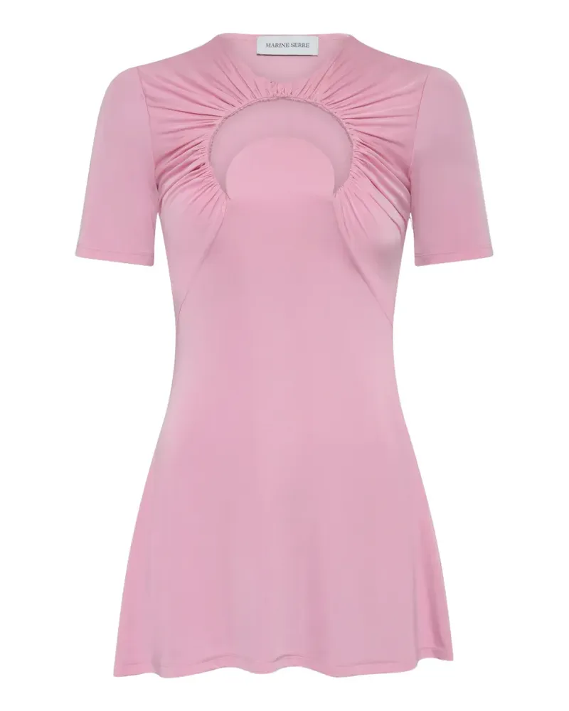 Marine Serre Moon-motif gathered mini dress - Rosa Rosa