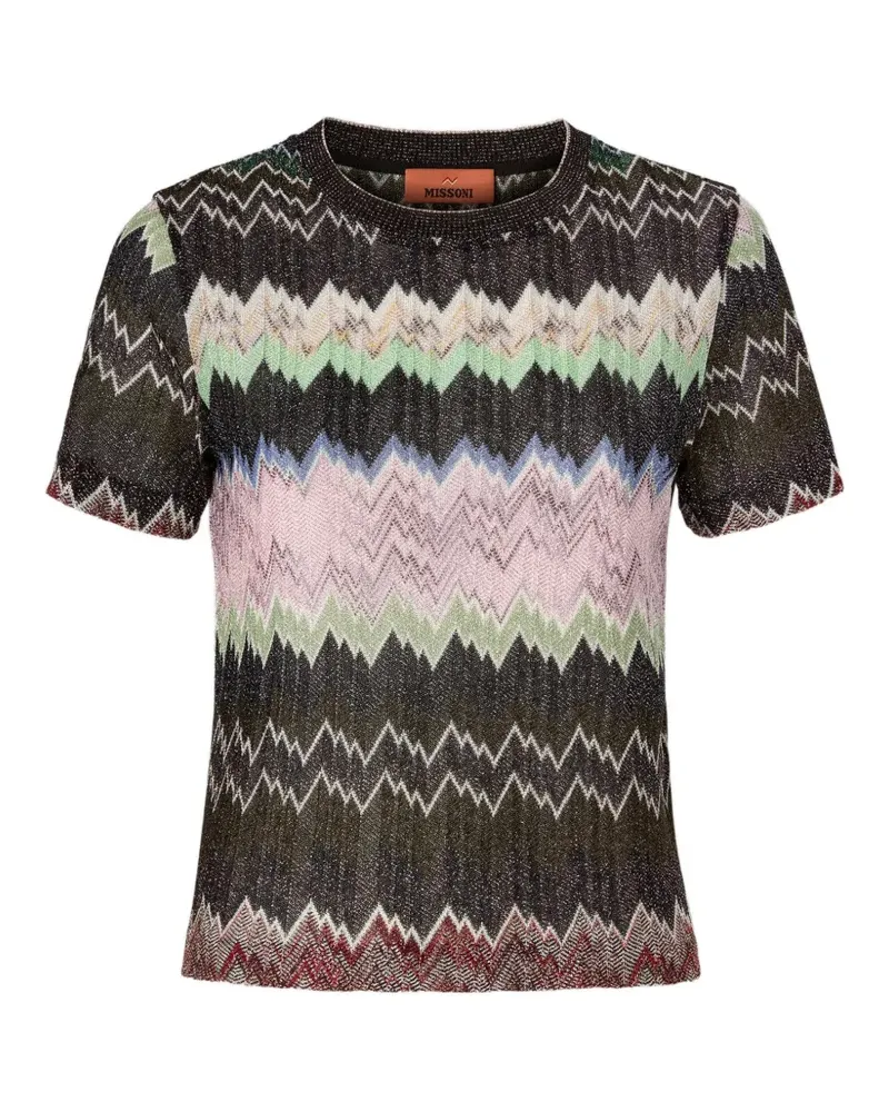 Missoni zigzag-pattern short-sleeve T-shirt - Braun Braun