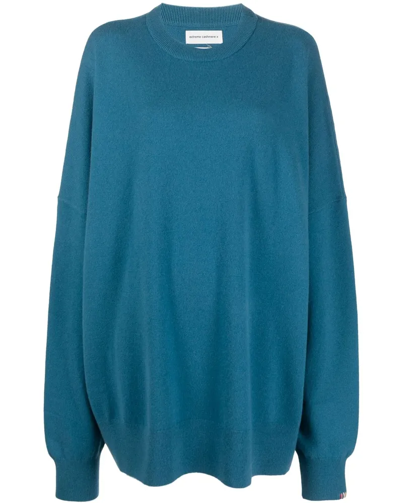 extreme cashmere Juna Oversized-Pullover aus Kaschmir Blau