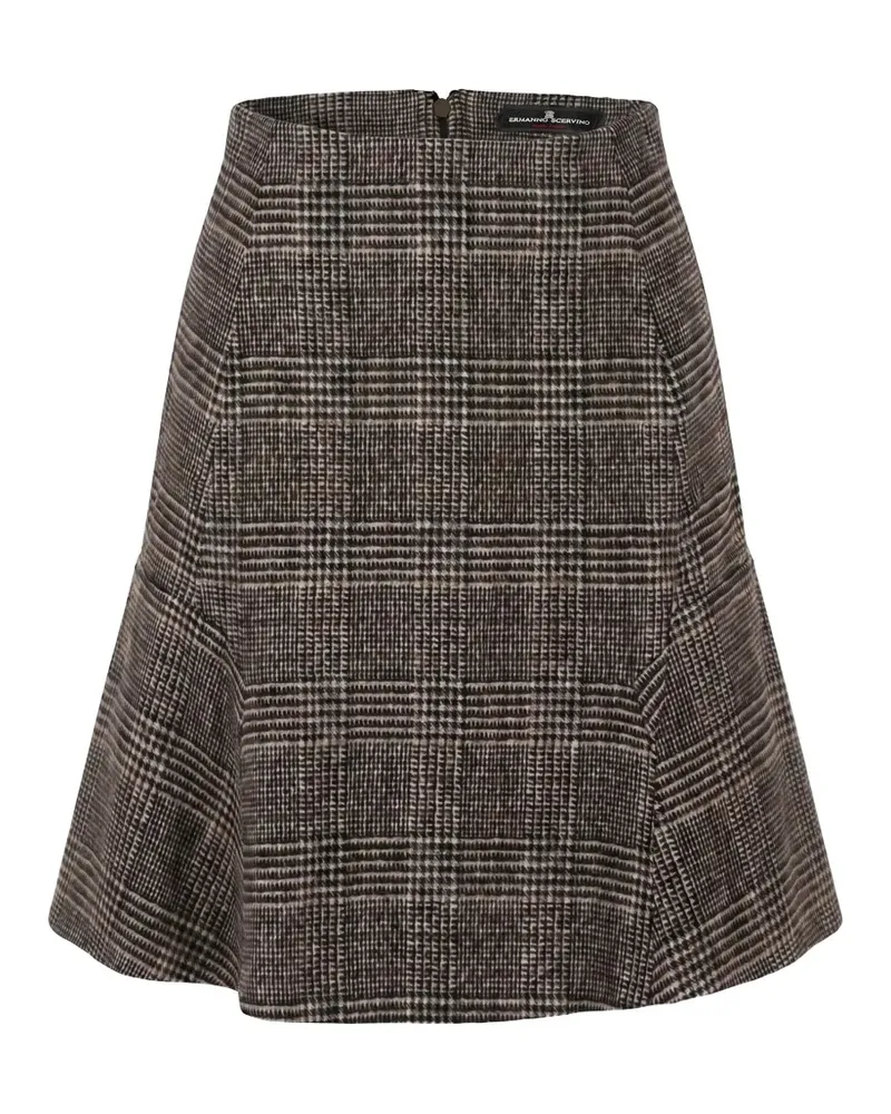 Ermanno Scervino Prince of Wales-check wool mini skirt - Braun Braun
