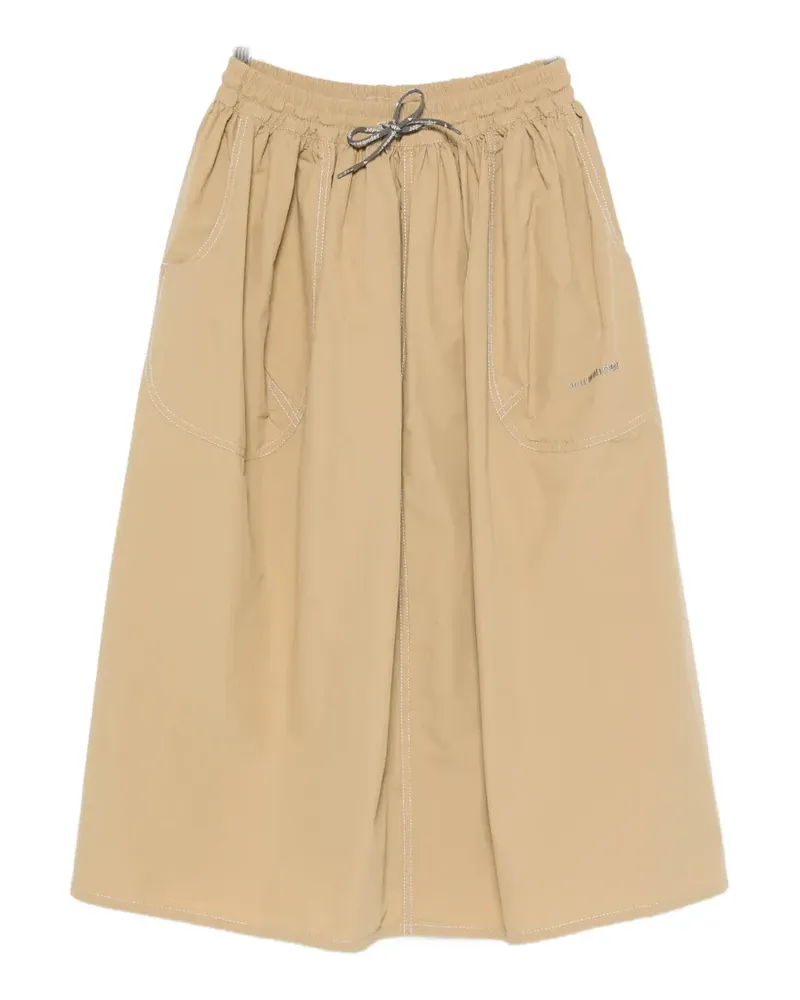 and wander Cordura drawstring-fastening midi skirt - Nude Nude