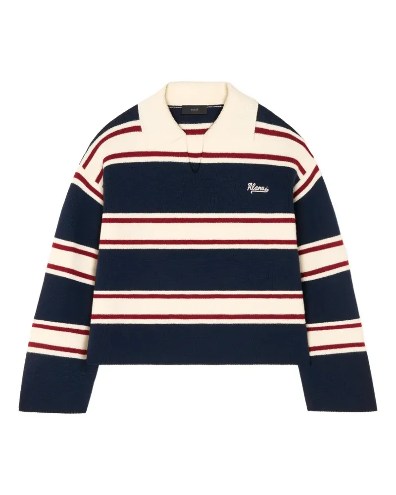 Alanui Gestreifter Pullover mit Logo - Blau Blau