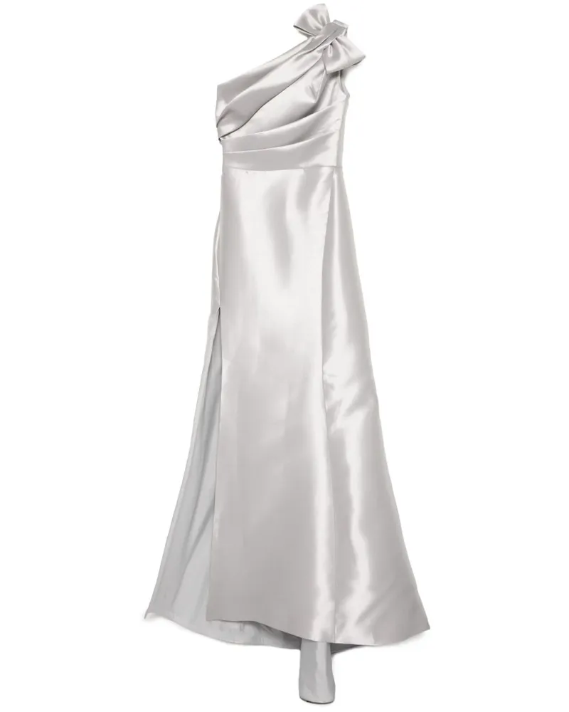 Amsale Drapiertes Mikado Abendkleid - Grau Grau