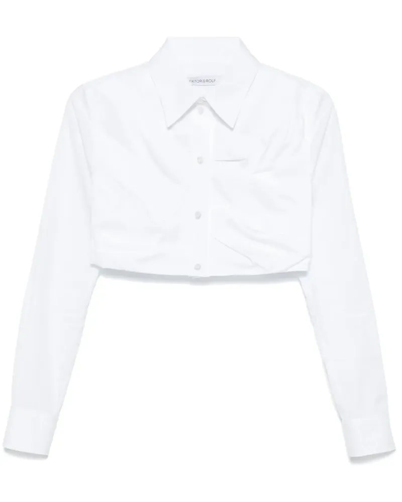 Viktor & Rolf Cropped-Hemd mit Falten - Weiß Weiß