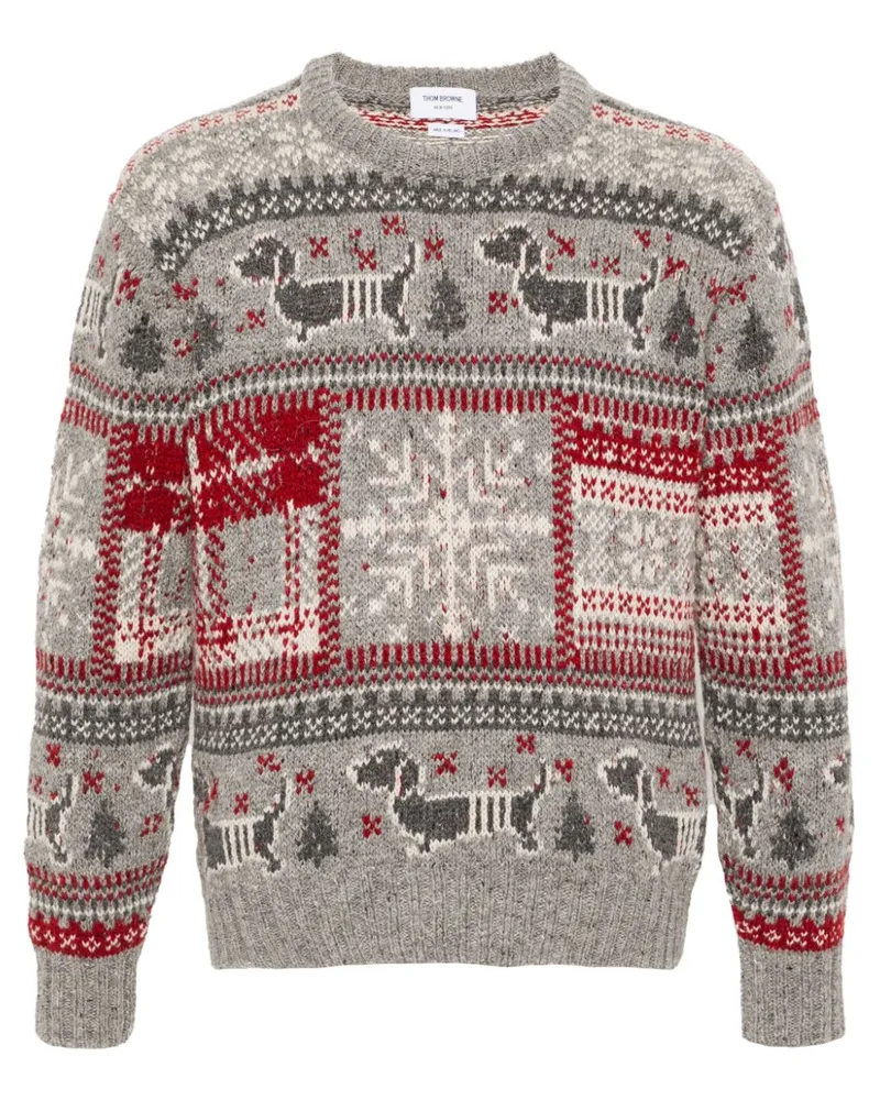 Thom Browne Pullover mit Fair-Isle-Strickmuster - Grau Grau