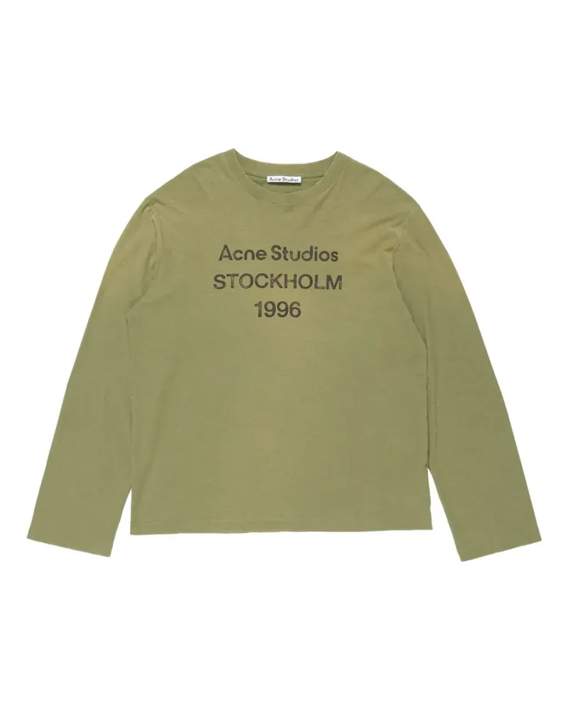 Acne Studios T-Shirt mit Logo-Print - Grün Grün