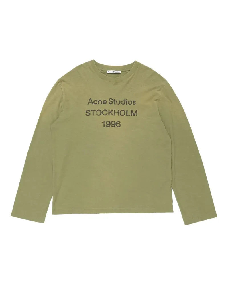 Acne Studios T-Shirt mit Logo-Print - Grün Grün