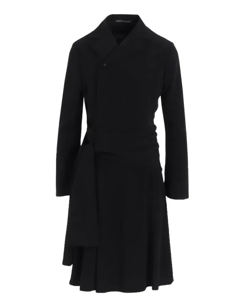 Yohji Yamamoto Langärmeliges Wickelkleid - Schwarz Schwarz