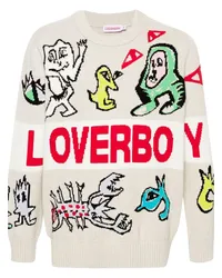 Charles Jeffrey Loverboy Intarsien-Pullover mit Logo Nude