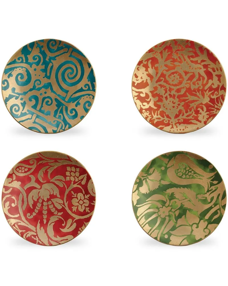 L’OBJET Set aus vier Fortuny Desserttellern - Rot Rot
