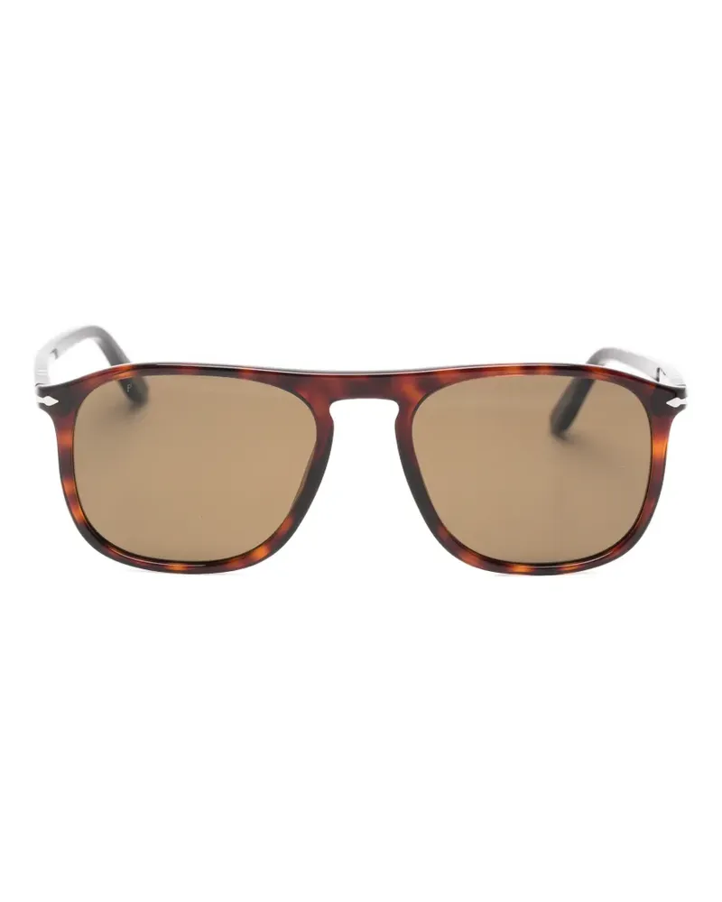 Persol Eckige Sonnenbrille in Schildpattoptik - Braun Braun