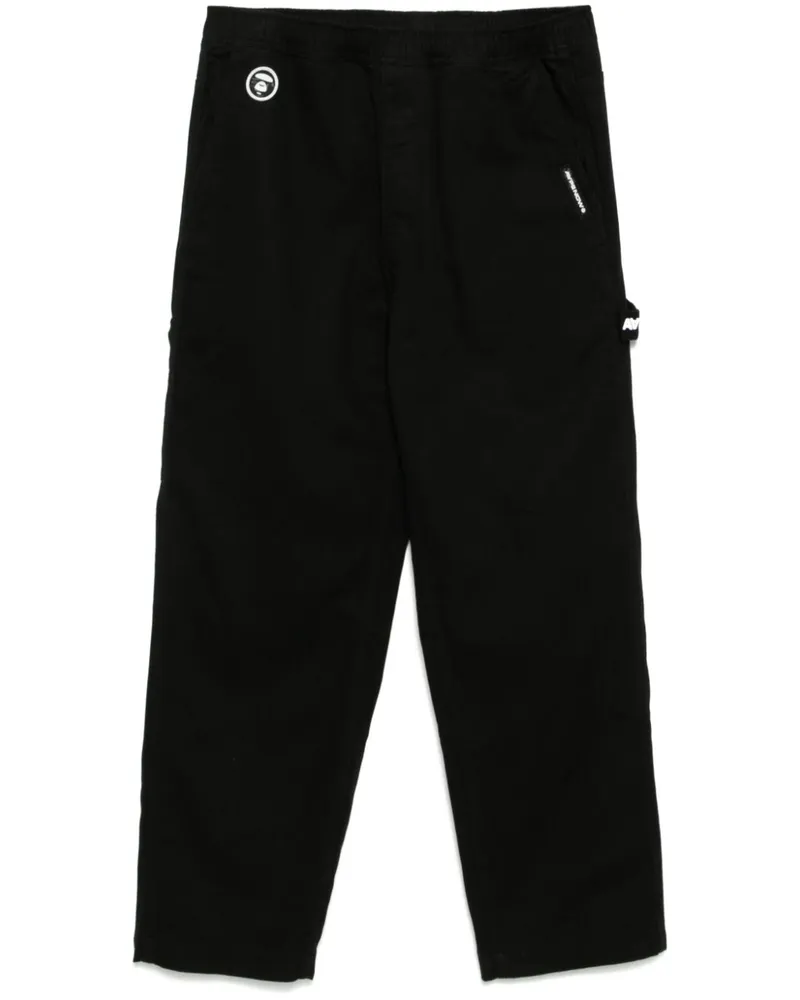 BAPE Gerade Hose mit Moonface-Logo - Schwarz Schwarz