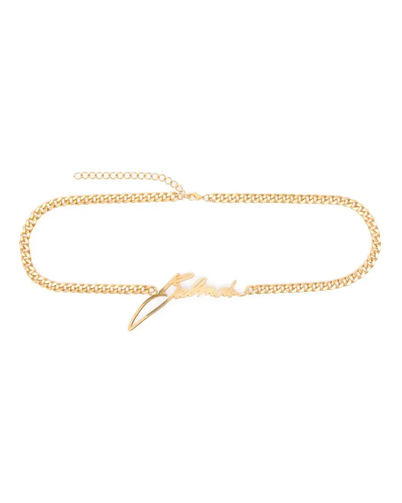 Balmain Kettengürtel mit Logo-Schild - Gold Gold