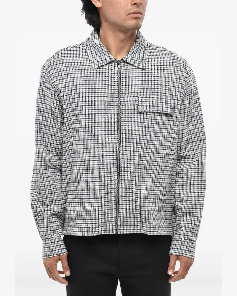 Palm Angels checked zip-up overshirt - Weiß Weiß