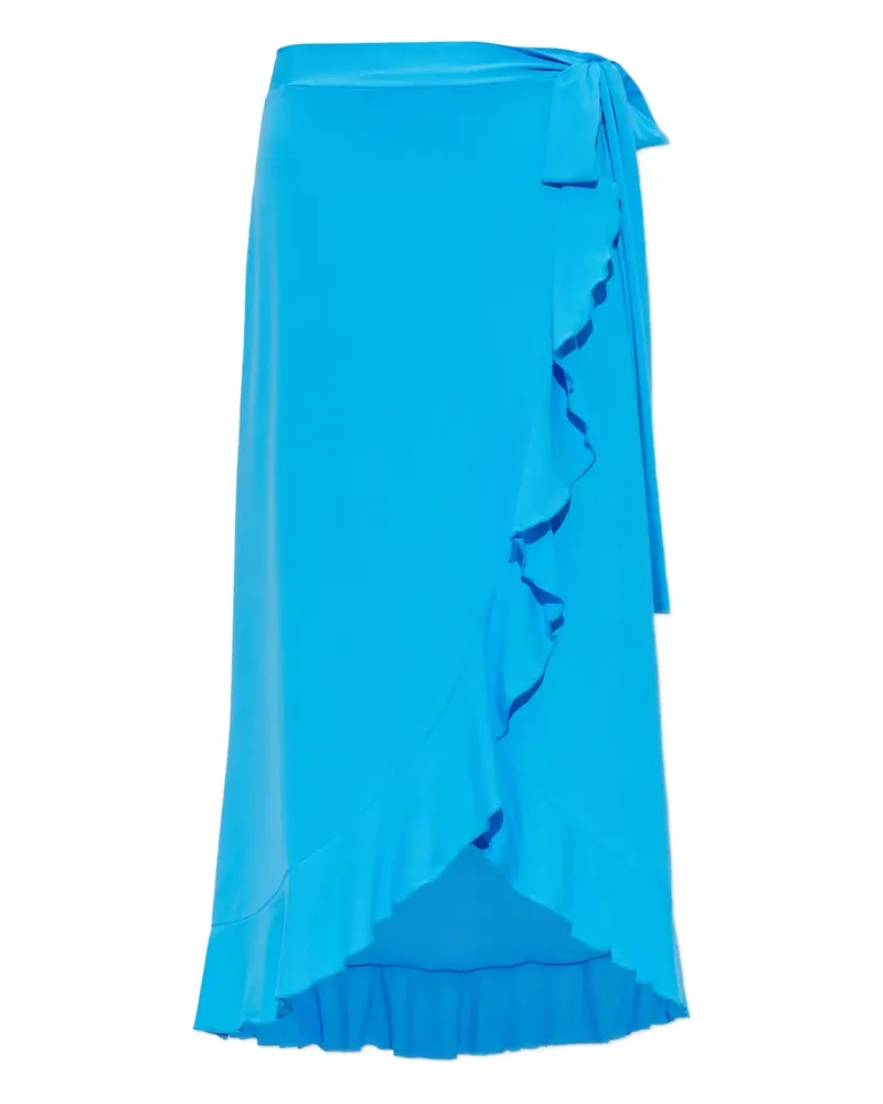 Melissa Odabash ruffled-trim tie-fastening midi skirt - Blau Blau