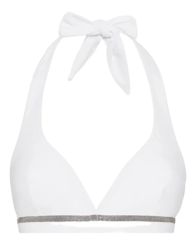 Brunello Cucinelli Bikinioberteil mit Monili-Detail - Weiß Weiß
