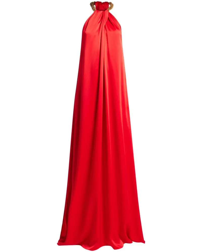 Stella McCartney Neckholder-Abendkleid mit Kette Rot