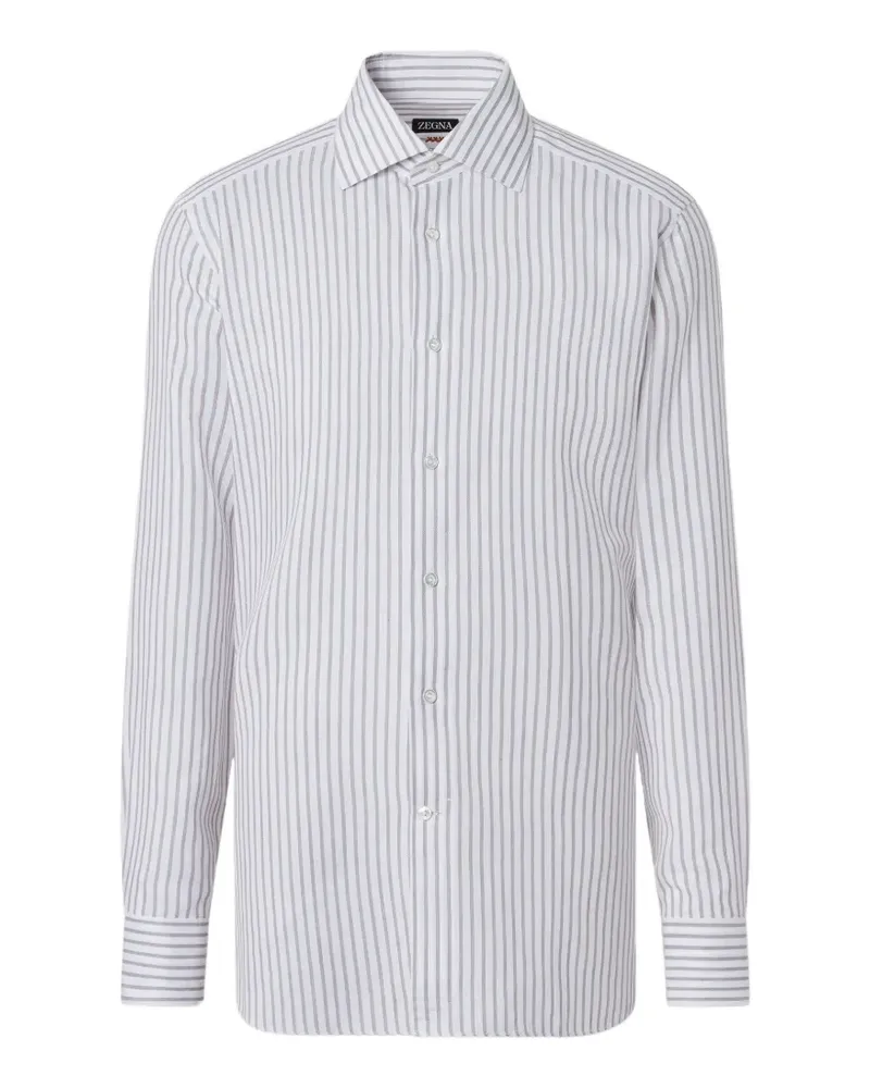 Ermenegildo Zegna Gestreiftes Hemd - Weiß Weiß