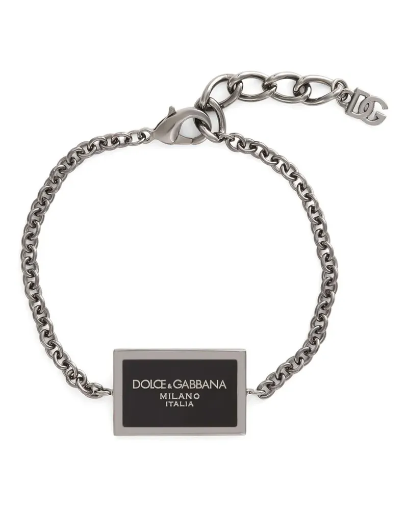 Dolce & Gabbana Armband mit Logo-Schild - Silber Silber