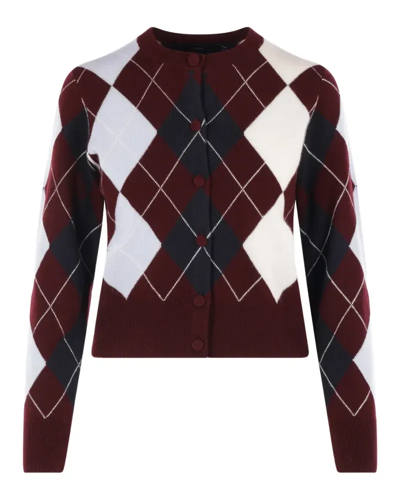 arch4 Claridges argyle cashmere cardigan - Rot Rot
