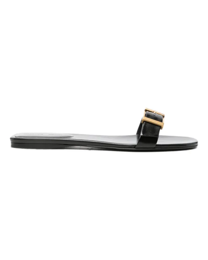 KHAITE Manhattan buckled-strap flat sandals - Schwarz Schwarz