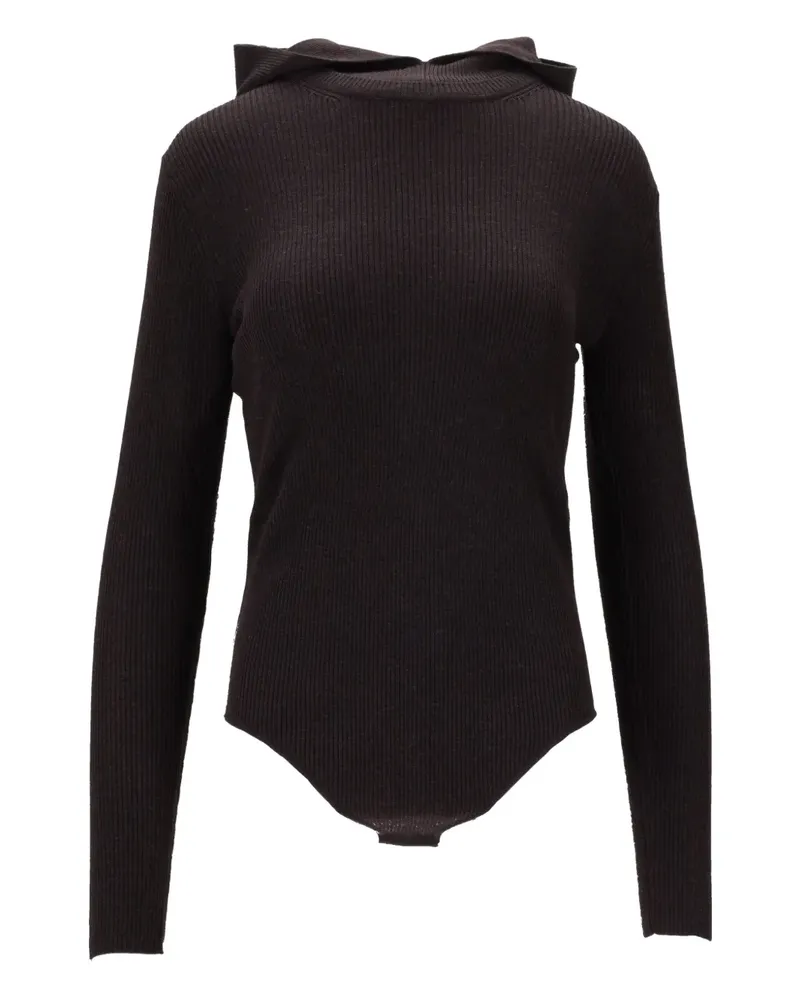 P.A.R.O.S.H. P.A.R.O H. Gerippter Body mit Kapuze - Braun Braun