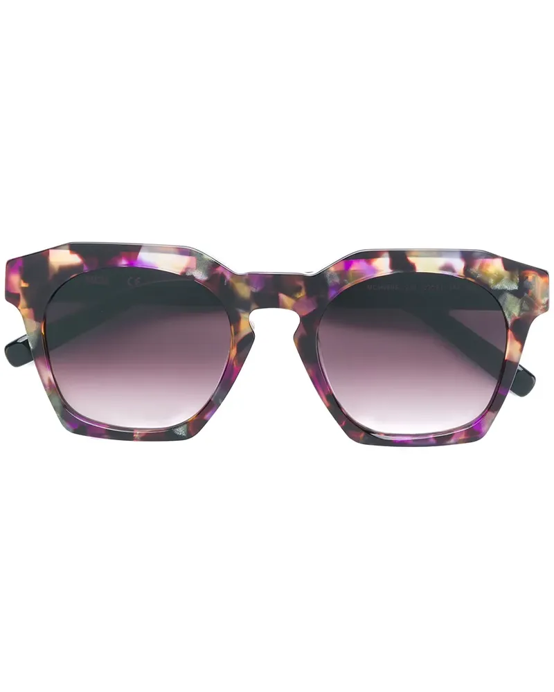 MCM Eckige Sonnenbrille in Schildpattoptik - Schwarz Schwarz