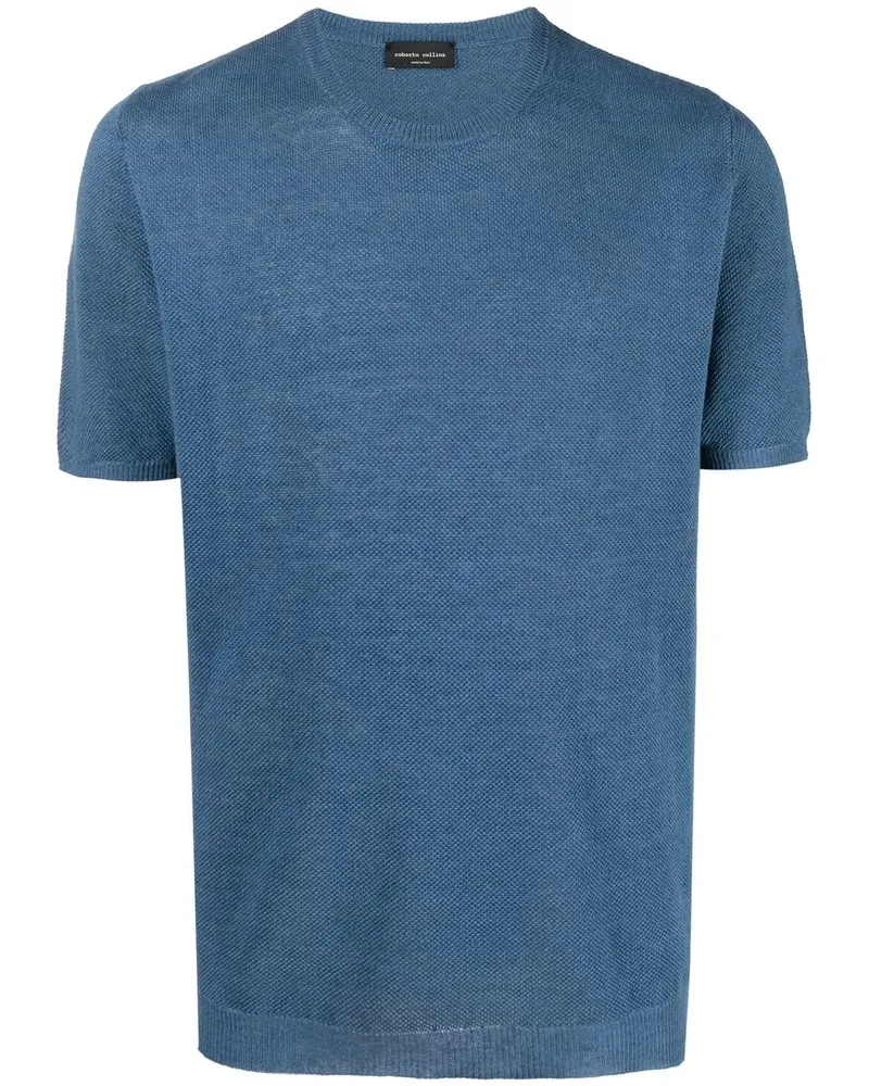Roberto Collina Schmales T-Shirt mit rundem Ausschnitt - Blau Blau