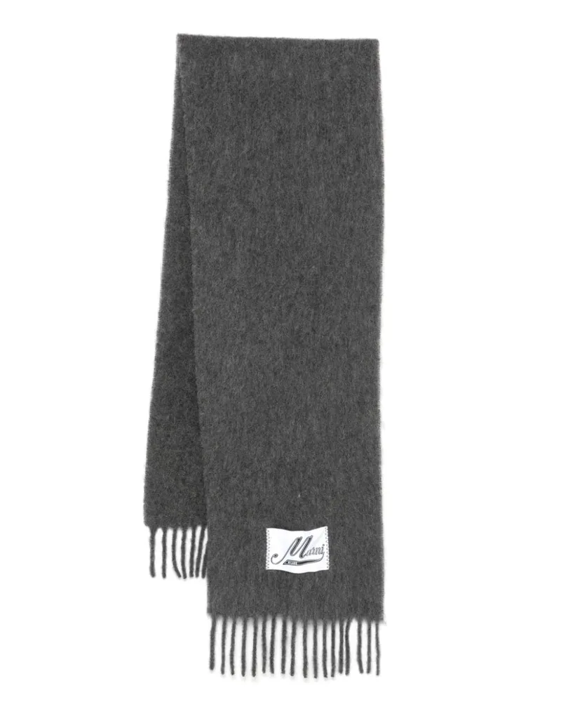 Marni Schal mit Logo-Patch - Grau Grau