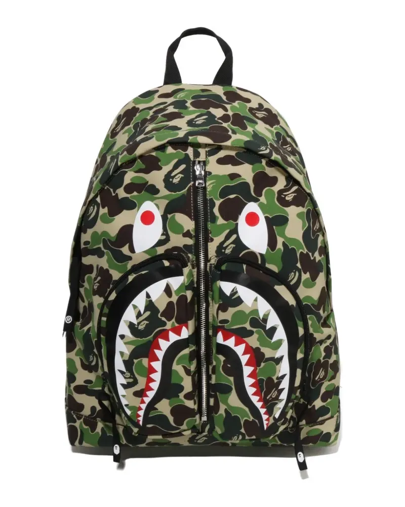 BAPE ABC camouflage-print shark backpack - Grün Grün