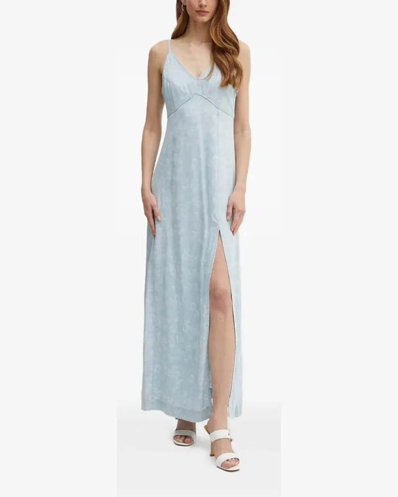 Guess Jeans-Maxikleid mit V-Ausschnitt - Blau Blau