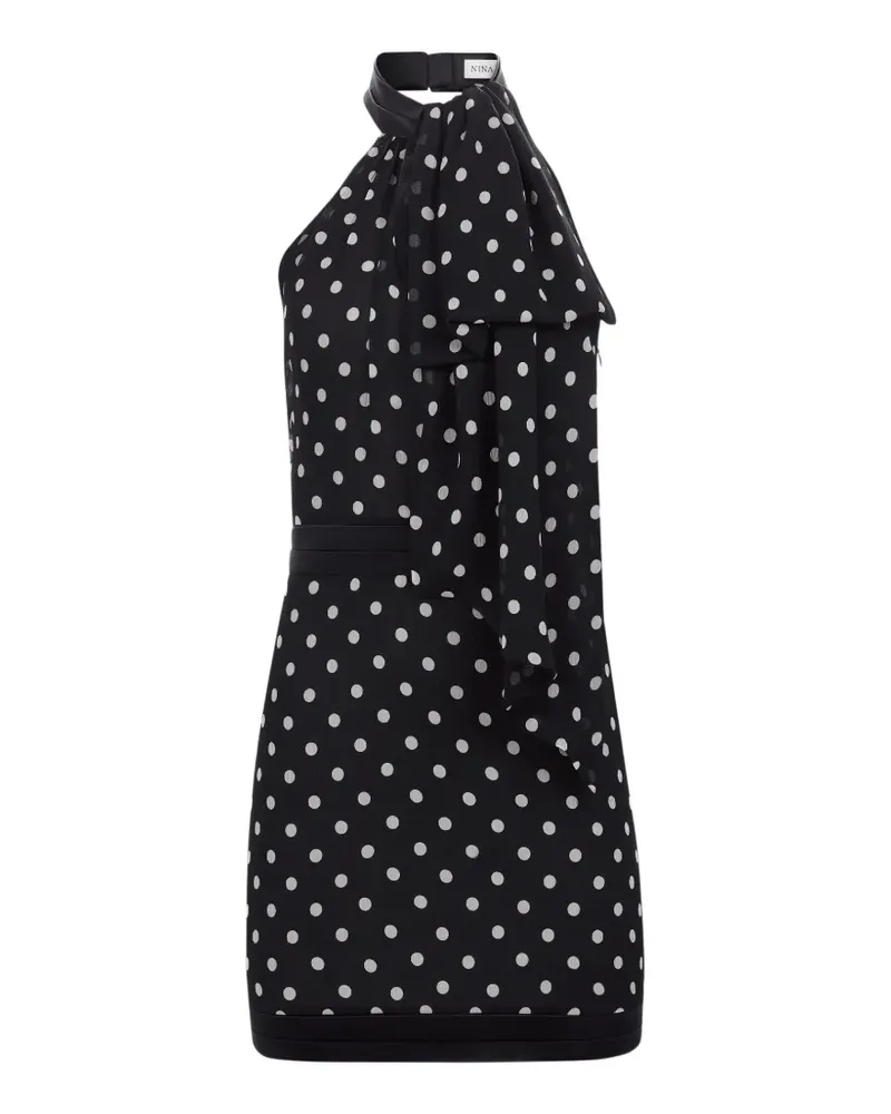 Nina Ricci Neckholder-Midikleid mit Polka Dots - Schwarz Schwarz