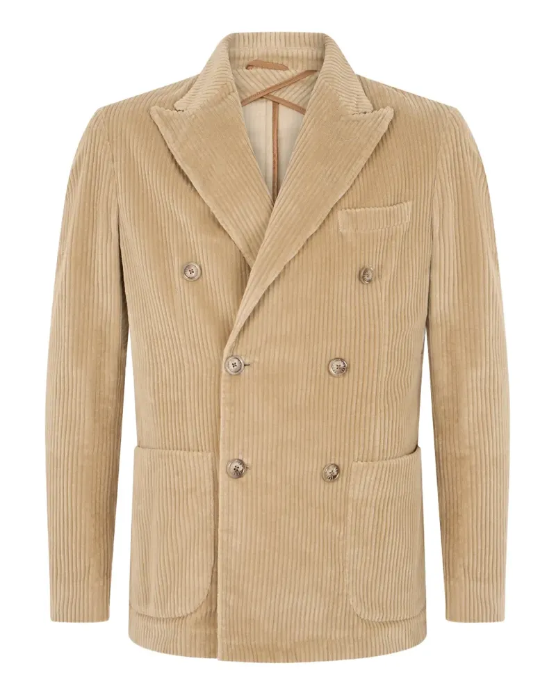 Fedeli double-breasted corduroy blazer - Nude Nude